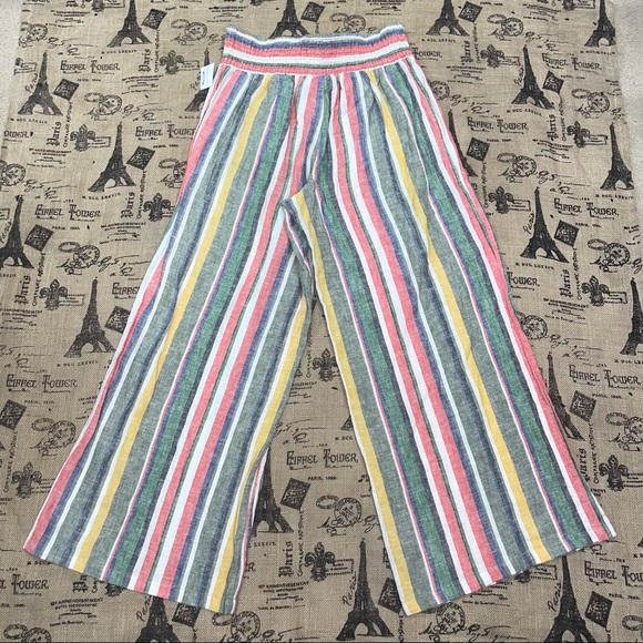 C Est 1946 NWT! Rainbow Striped Elastic Rise Woven Pant Size L - Picture 4 of 10